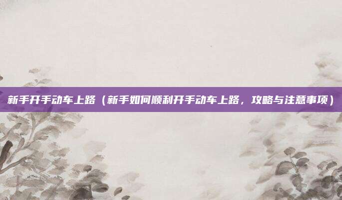 新手开手动车上路（新手如何顺利开手动车上路，攻略与注意事项）