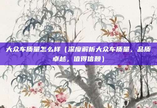 大众车质量怎么样(深度解析大众车质量,品质卓越,值得信赖)