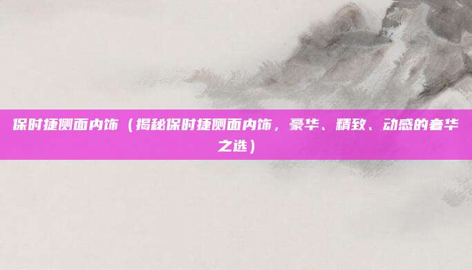 保时捷侧面内饰(揭秘保时捷侧面内饰,豪华、精致、动感的奢华之选)