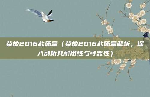 荣放2016款质量(荣放2016款质量解析,深入剖析其耐用性与可靠性)