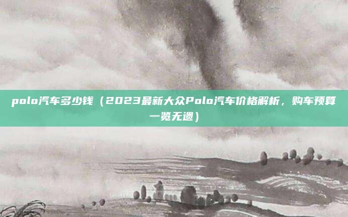 polo汽车多少钱(2023最新大众Polo汽车价格解析,购车预算一览无遗)