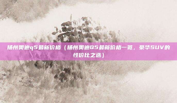 扬州奥迪q5最新价格(扬州奥迪Q5最新价格一览,豪华SUV的性价比之选)