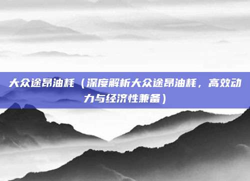 大众途昂油耗(深度解析大众途昂油耗,高效动力与经济性兼备)