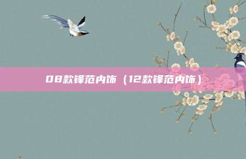 08款锋范内饰(12款锋范内饰)