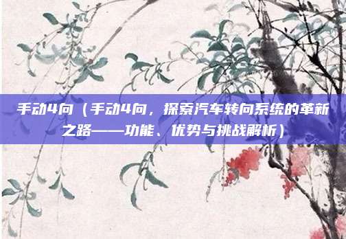 手动4向(手动4向,探索汽车转向系统的革新之路——功能、优势与挑战解析)