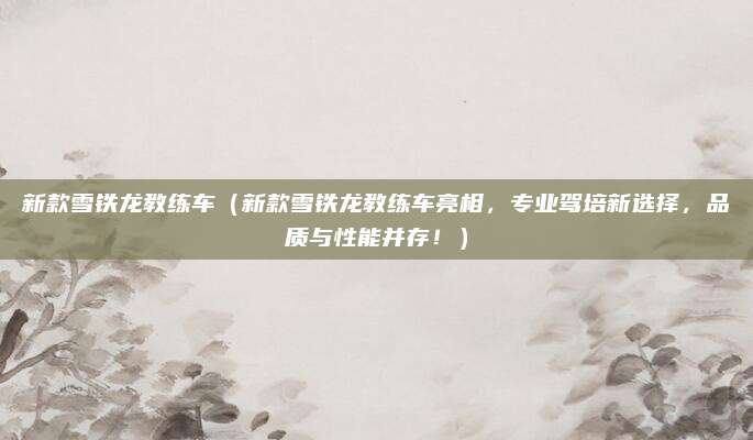 新款雪铁龙教练车(新款雪铁龙教练车亮相,专业驾培新选择,品质与性能并存!)