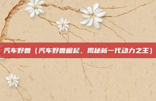 汽车野兽(汽车野兽崛起,揭秘新一代动力之王)