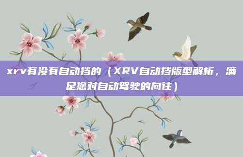 xrv有没有自动挡的(XRV自动挡版型解析,满足您对自动驾驶的向往)