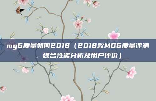 mg6质量如何2018(2018款MG6质量评测,综合性能分析及用户评价)