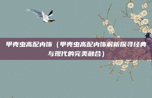 甲壳虫高配内饰(甲壳虫高配内饰解析探寻经典与现代的完美融合)