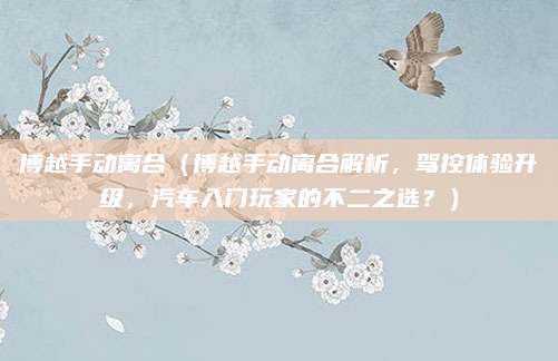 博越手动离合(博越手动离合解析,驾控体验升级,汽车入门玩家的不二之选?)