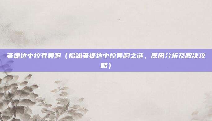 老捷达中控有异响（揭秘老捷达中控异响之谜，原因分析及解决攻略）