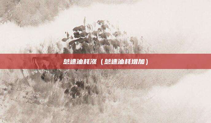 怠速油耗涨(怠速油耗增加)
