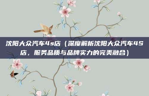 沈阳大众汽车4s店（深度解析沈阳大众汽车4S店，服务品质与品牌实力的完美融合）