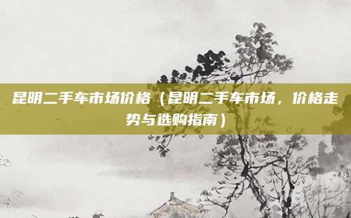 昆明二手车市场价格(昆明二手车市场,价格走势与选购指南)
