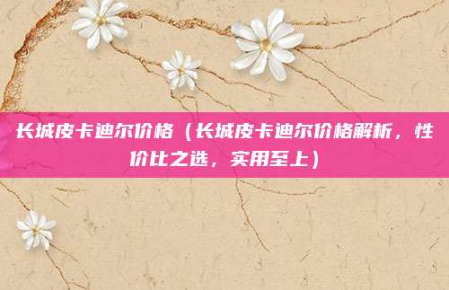 长城皮卡迪尔价格(长城皮卡迪尔价格解析,性价比之选,实用至上)