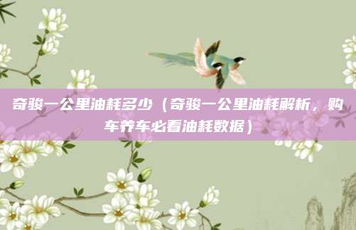 奇骏一公里油耗多少(奇骏一公里油耗解析,购车养车必看油耗数据)