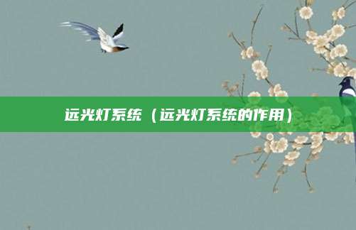 远光灯系统(远光灯系统的作用)