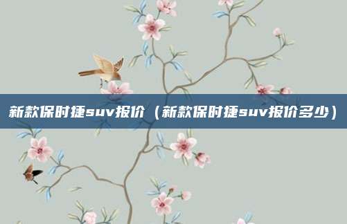 新款保时捷suv报价（新款保时捷suv报价多少）