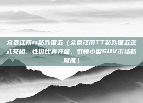 众泰江南tt新款国五(众泰江南TT新款国五正式亮相,性价比再升级,引领小型SUV市场新潮流)