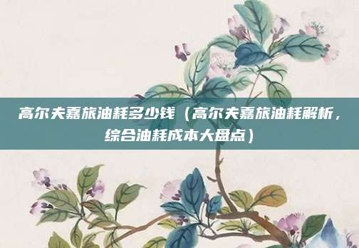 高尔夫嘉旅油耗多少钱(高尔夫嘉旅油耗解析,综合油耗成本大盘点)
