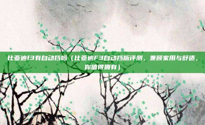 比亚迪f3有自动挡吗(比亚迪F3自动挡版评测,兼顾家用与舒适,你值得拥有)