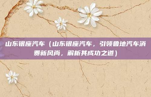 山东银座汽车(山东银座汽车,引领鲁地汽车消费新风尚,解析其成功之道)