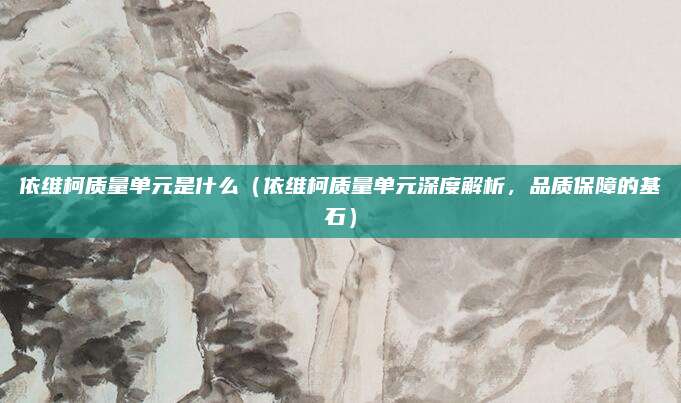 依维柯质量单元是什么(依维柯质量单元深度解析,品质保障的基石)