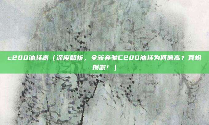 c200油耗高(深度解析,全新奔驰C200油耗为何偏高?真相揭露!)