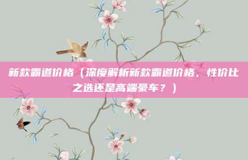新款霸道价格(深度解析新款霸道价格,性价比之选还是高端豪车?)