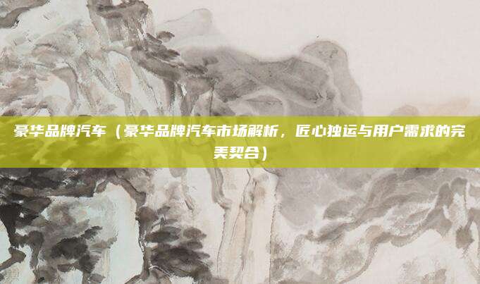豪华品牌汽车(豪华品牌汽车市场解析,匠心独运与用户需求的完美契合)