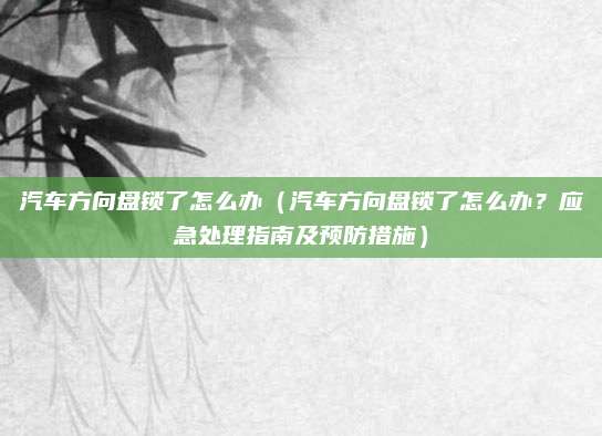 汽车方向盘锁了怎么办(汽车方向盘锁了怎么办?应急处理指南及预防措施)