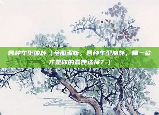 各种车型油耗(全面解析,各种车型油耗,哪一款才是你的最佳选择?)