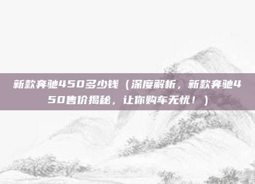 新款奔驰450多少钱(深度解析,新款奔驰450售价揭秘,让你购车无忧!)
