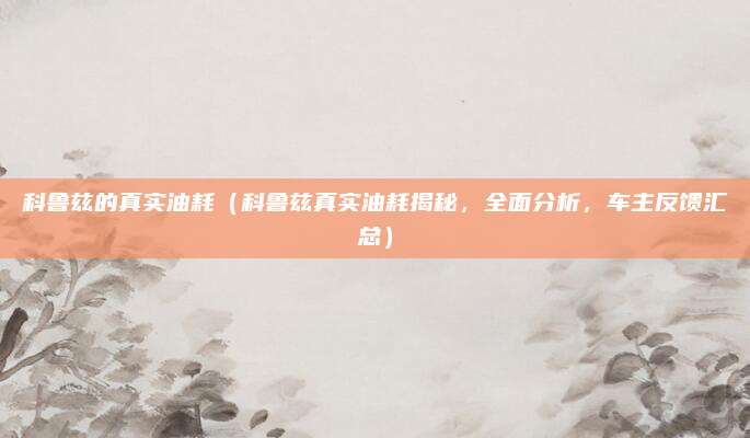 科鲁兹的真实油耗(科鲁兹真实油耗揭秘,全面分析,车主反馈汇总)