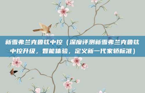 新雪弗兰克鲁兹中控（深度评测新雪弗兰克鲁兹中控升级，智能体验，定义新一代家轿标准）