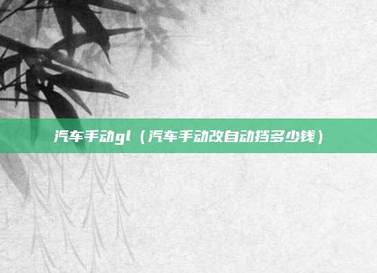 汽车手动gl（汽车手动改自动挡多少钱）