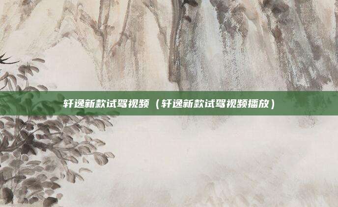 轩逸新款试驾视频(轩逸新款试驾视频播放)
