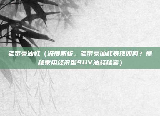 老帝豪油耗(深度解析,老帝豪油耗表现如何?揭秘家用经济型SUV油耗秘密)
