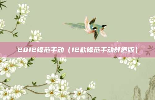 2012锋范手动（12款锋范手动舒适版）
