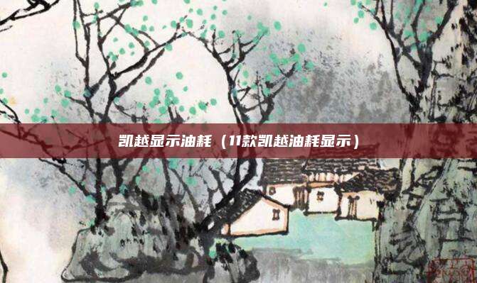 凯越显示油耗（11款凯越油耗显示）