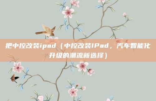 把中控改装ipad(中控改装IPad,汽车智能化升级的潮流新选择)