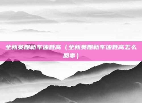 全新英朗新车油耗高(全新英朗新车油耗高怎么回事)