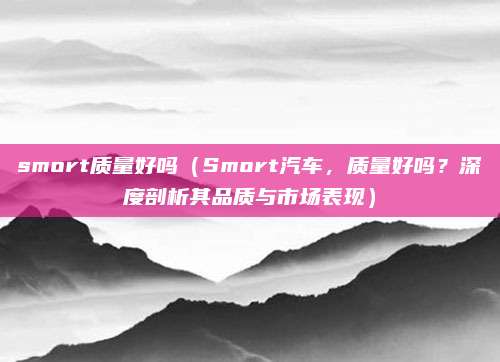 smort质量好吗(Smort汽车,质量好吗?深度剖析其品质与市场表现)