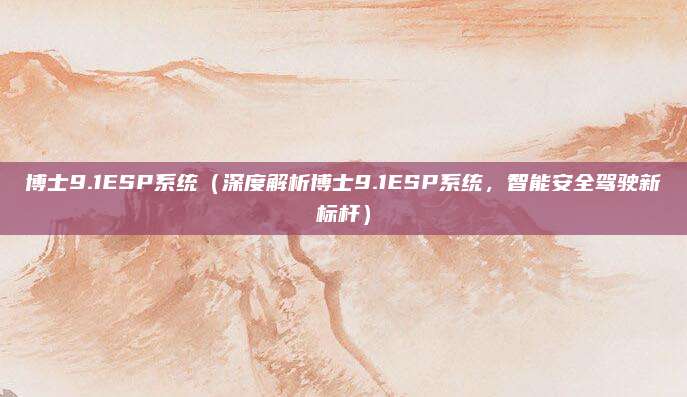 博士9.1ESP系统(深度解析博士9.1ESP系统,智能安全驾驶新标杆)