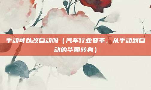 手动可以改自动吗（汽车行业变革，从手动到自动的华丽转身）