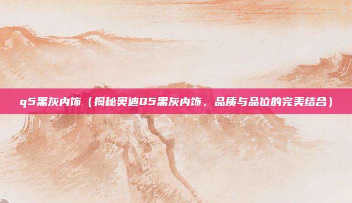q5黑灰内饰(揭秘奥迪Q5黑灰内饰,品质与品位的完美结合)