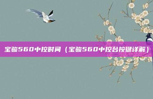 宝骏560中控时间(宝骏560中控台按键详解)