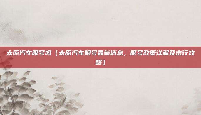 太原汽车限号吗(太原汽车限号最新消息,限号政策详解及出行攻略)