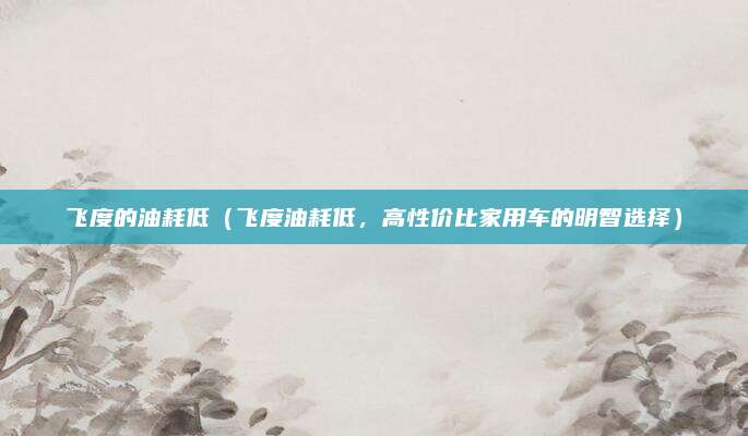 飞度的油耗低(飞度油耗低,高性价比家用车的明智选择)
